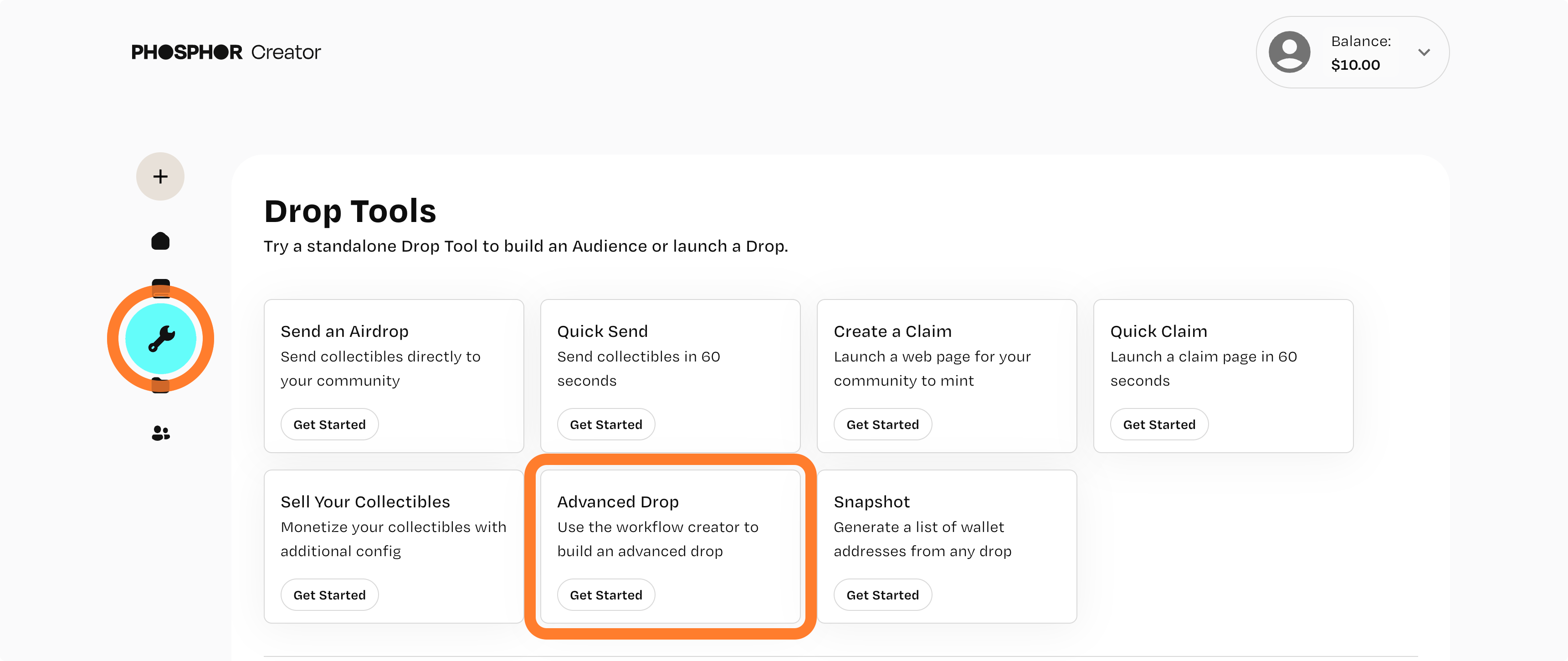 Phosphor drop tools advanced drop