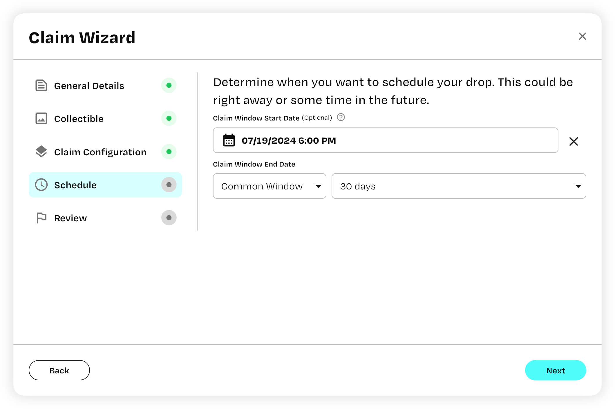 Phosphor create a claim modal