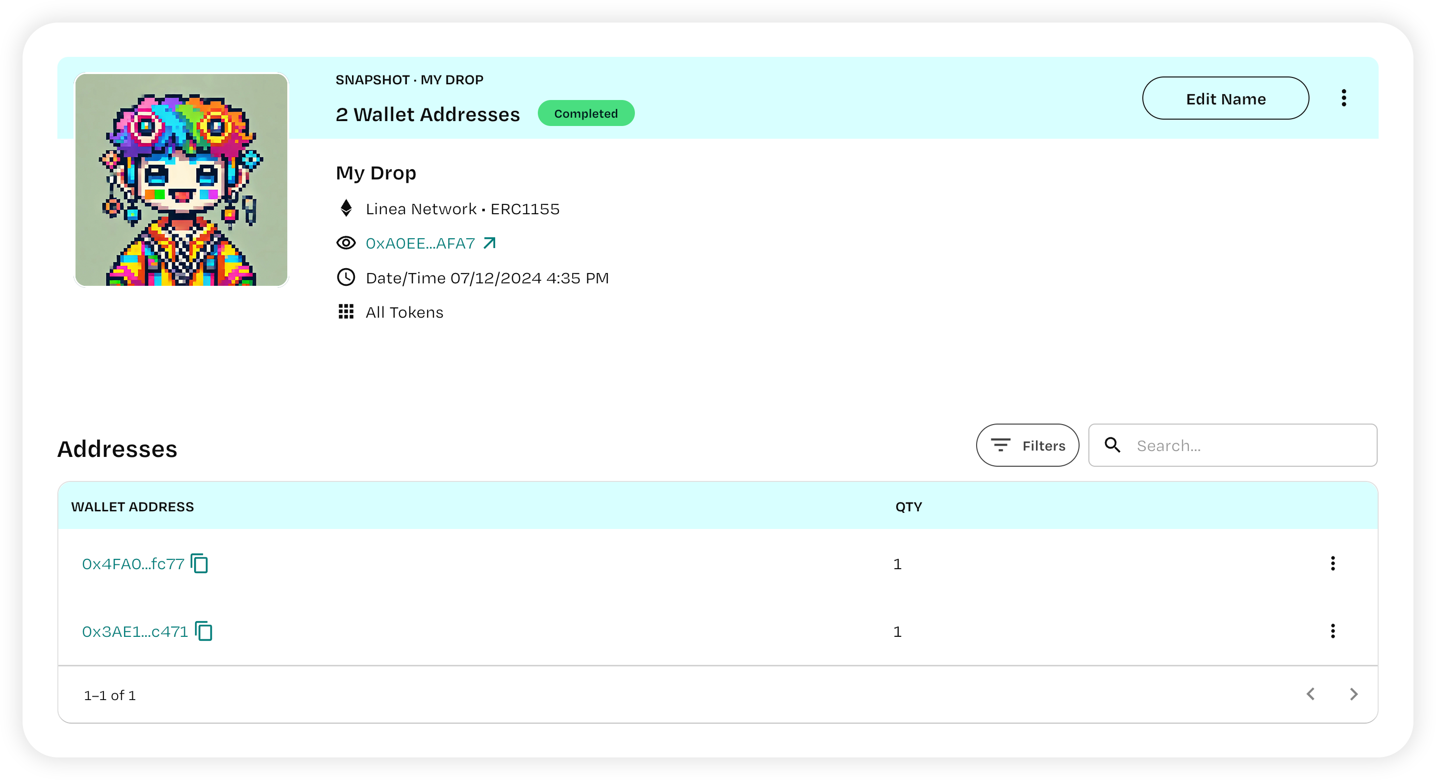 Phosphor snapshot modal